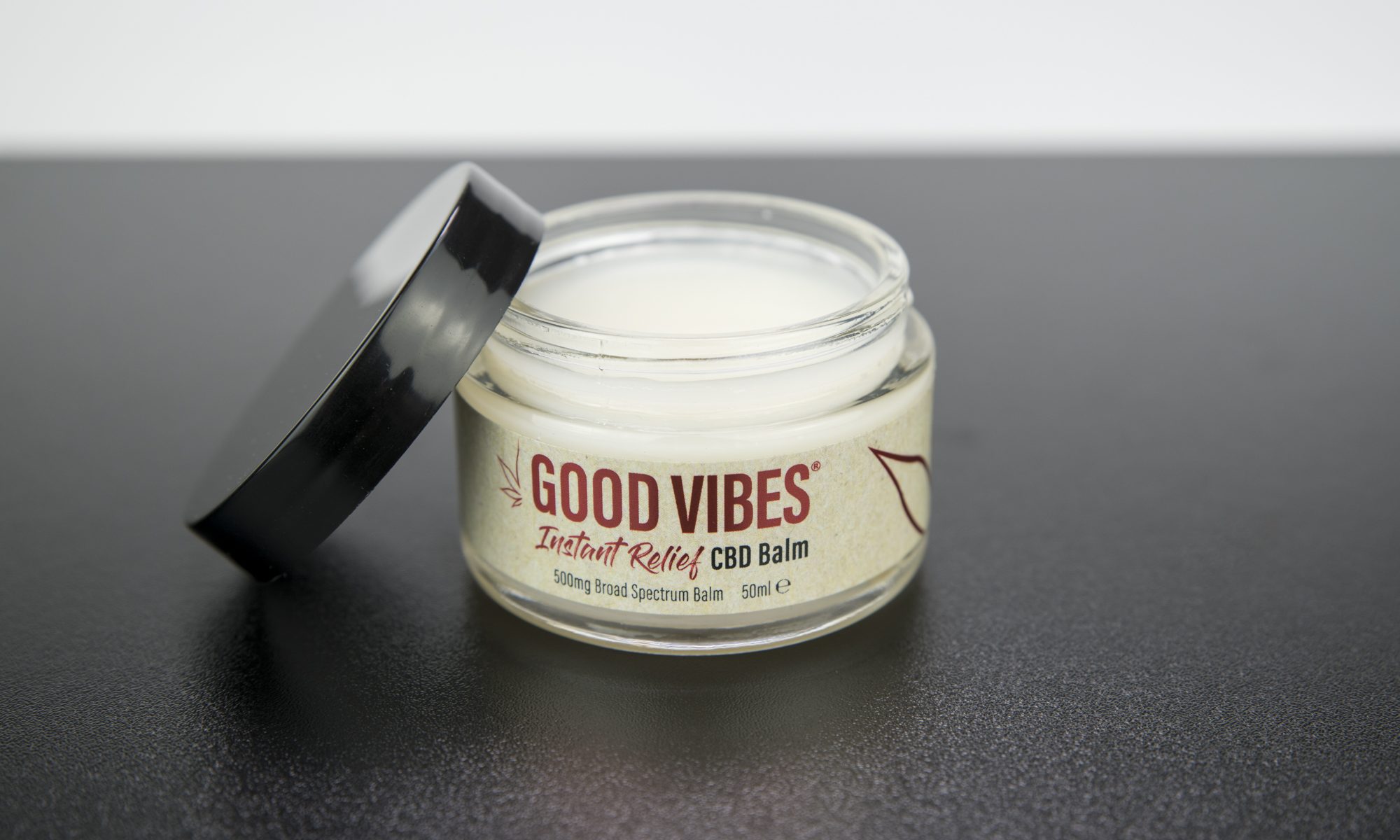 Good Vibes Instant Relief Balm open